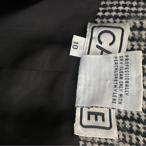 Vintage 90s Multicolor Tweed Jacket with Houndstooth Trim - Carlisle Size 10 - Picture 10 of 11